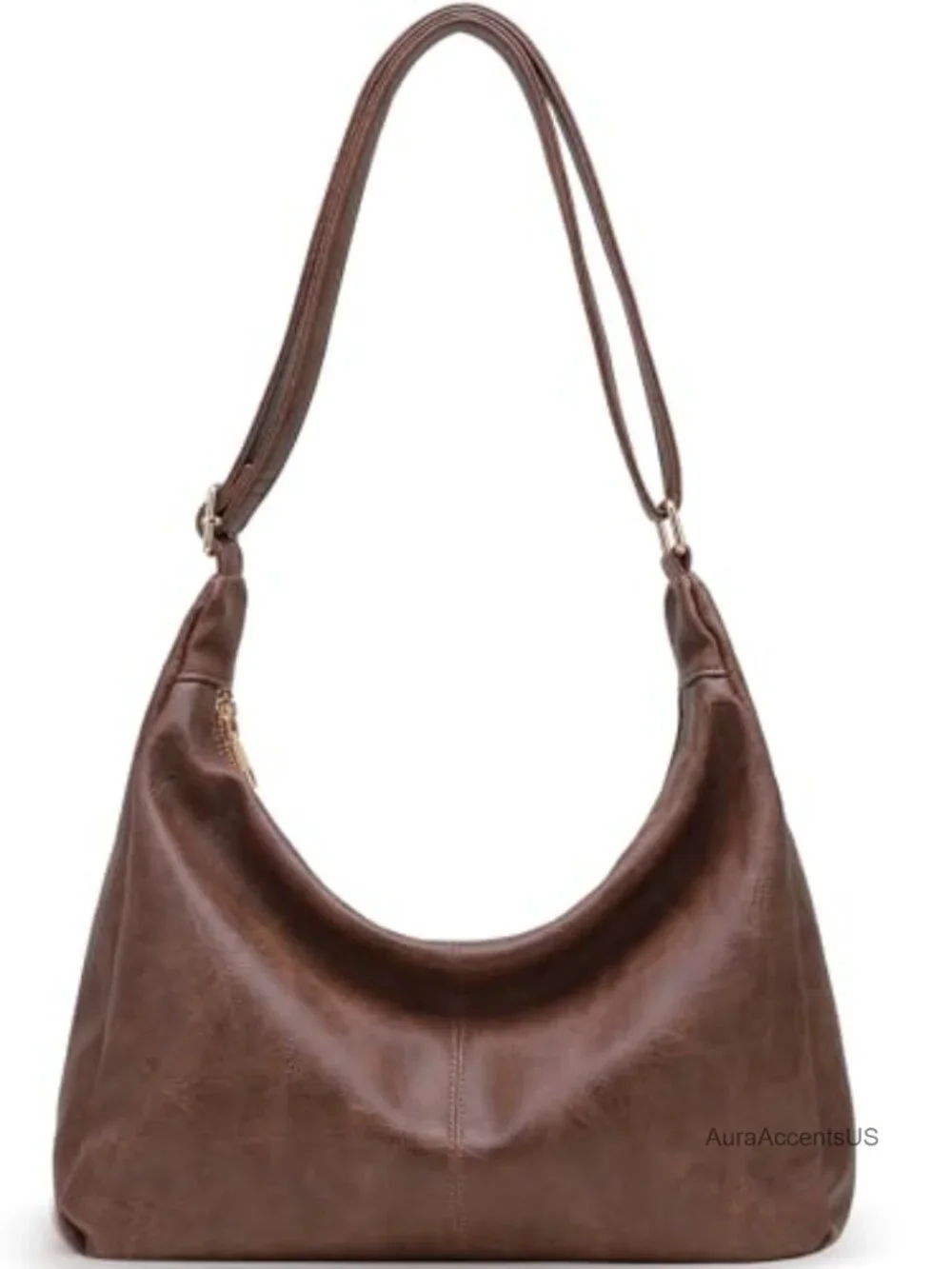 Vegan Leather Hobo Shoulder Bag Women's Slouchy Tote Crossbody Purse